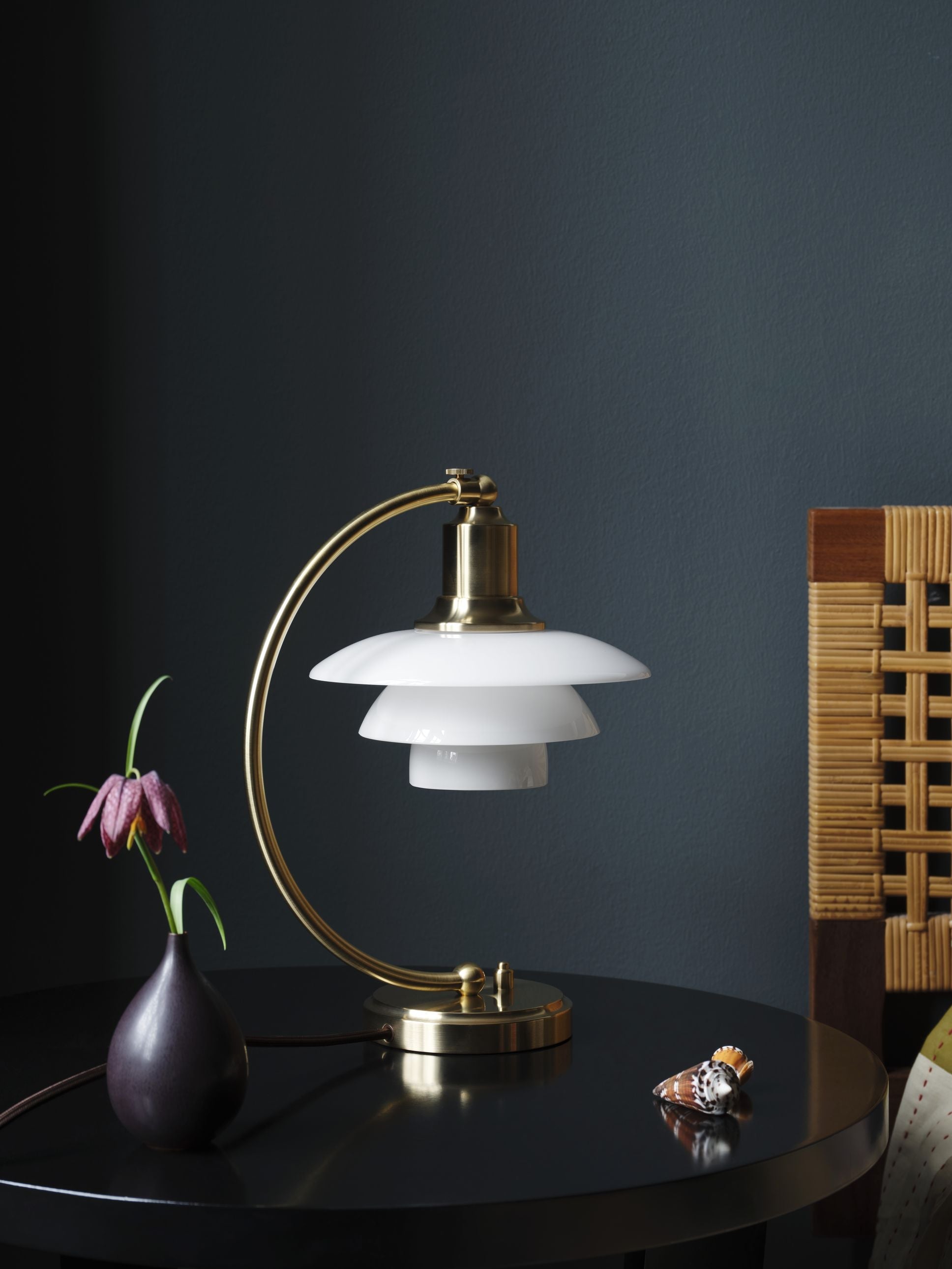 [product_category]-Louis Poulsen Ph 2/2 Luna Table Lamp, Brass/Opal Glass-Louis Poulsen-5714693290949-5744167699-LOU-12