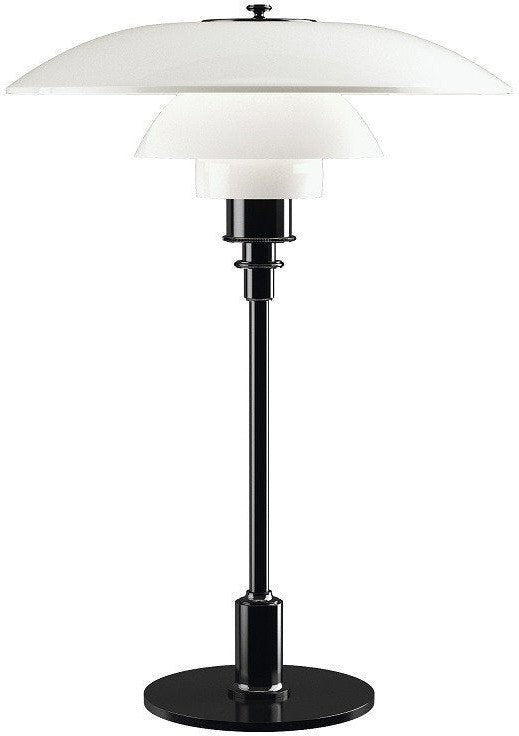 Louis Poulsen Ph 3 1/2 2 1/2 Glass Table Lamp Black Metallized