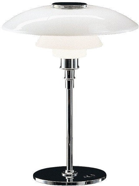 Louis Poulsen pH 4 1/2 3 1/2 glassbord lampe hvit