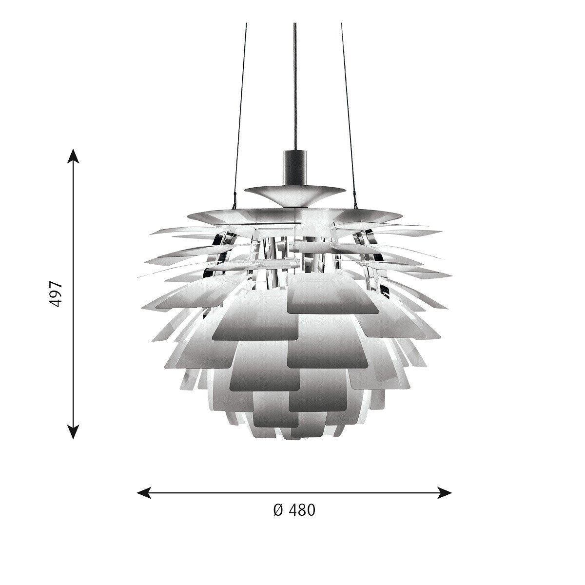 Louis Poulsen Ph Artichoke ø 480, Matt Stainless Steel