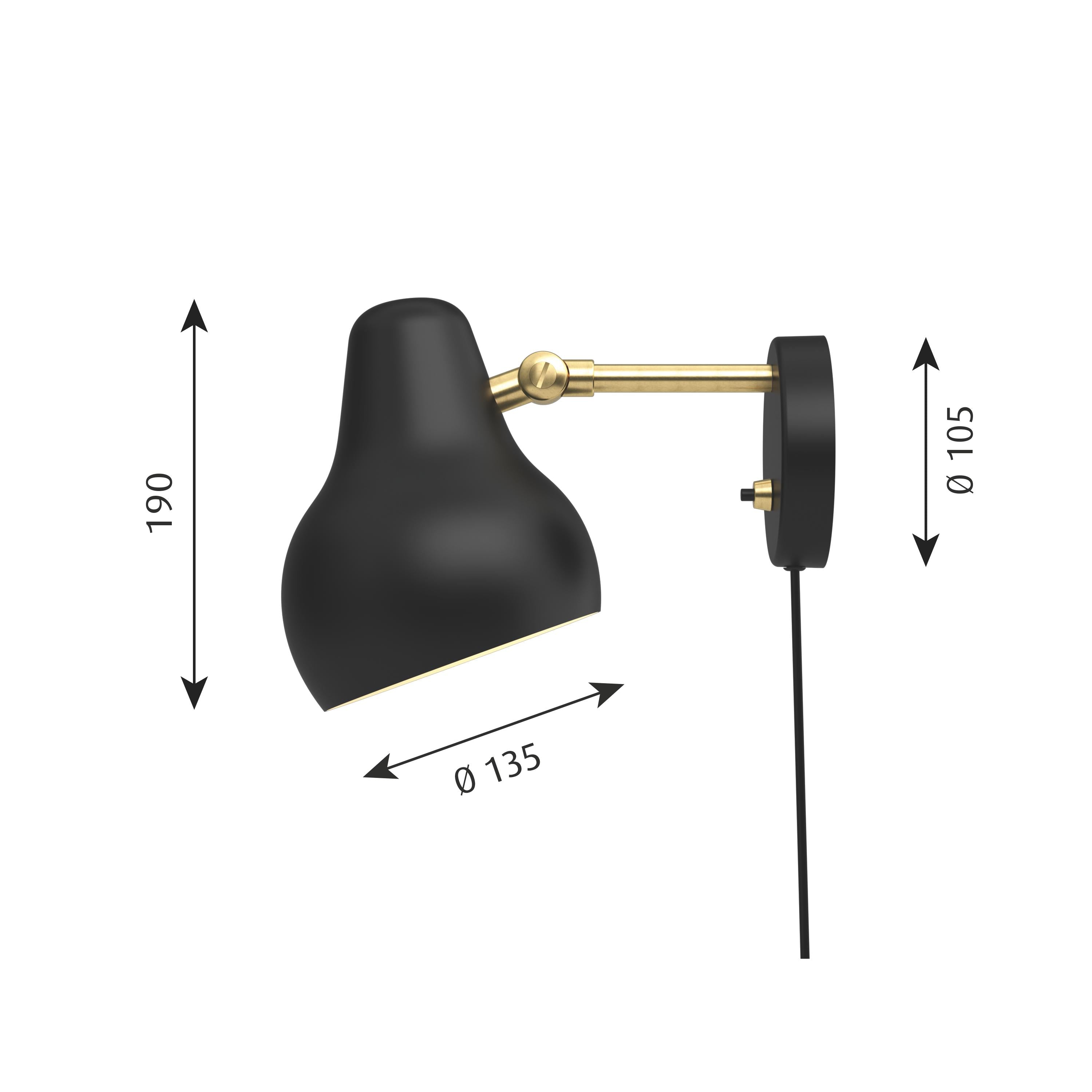 Louis Poulsen Vl 38 Wall Lamp, Black