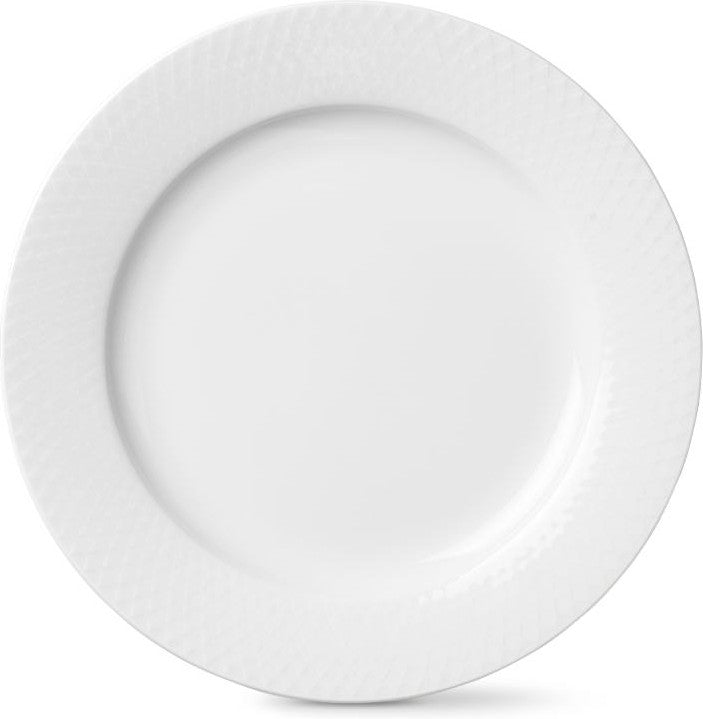 Lyngby rhombe plate ø23cm, hvit