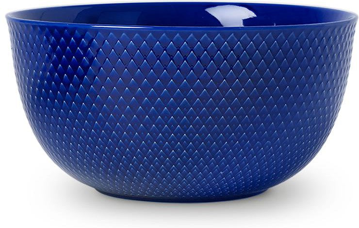 Lyngby Rhombe Serving Bowl Dark Blue, 22cm