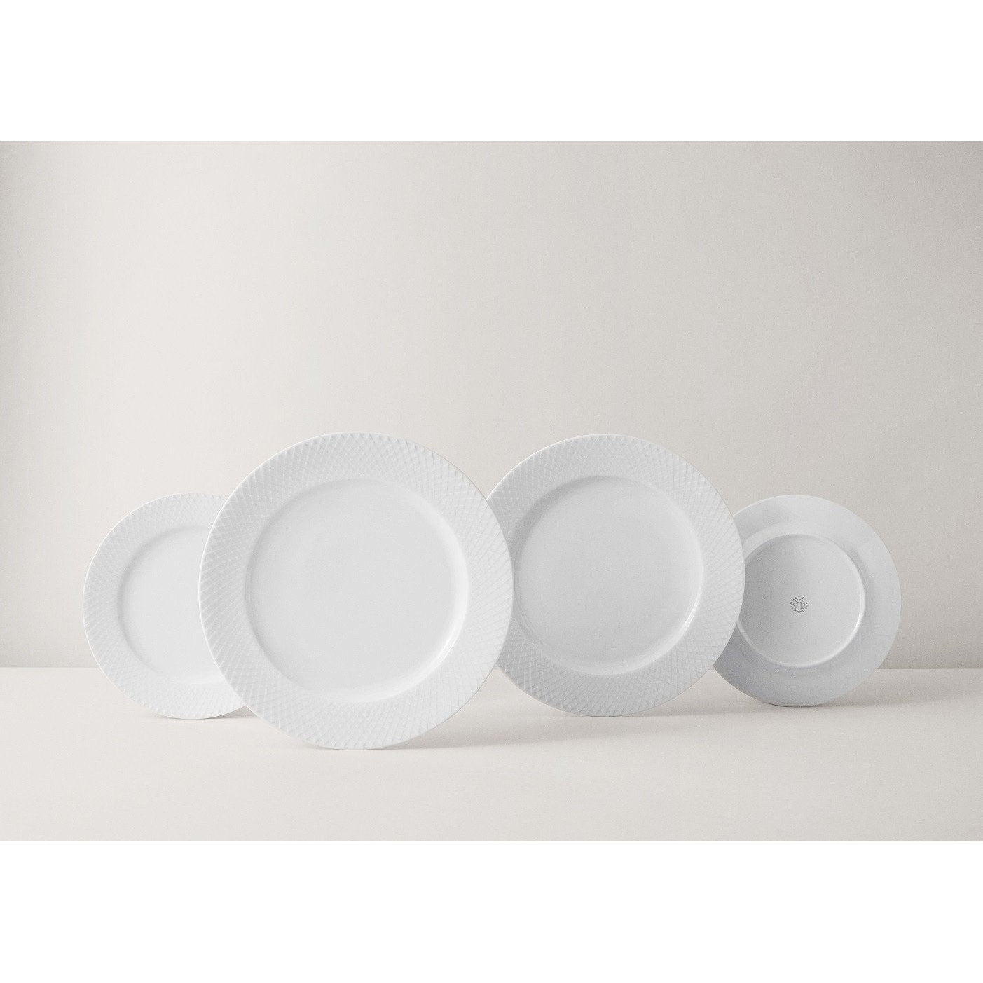 Lyngby Assiette de soupe Rhombe blanc, 23 cm