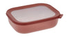 Mepal Cirqula Rectangular Bowl With Lid 2 L, Vivid Mauve