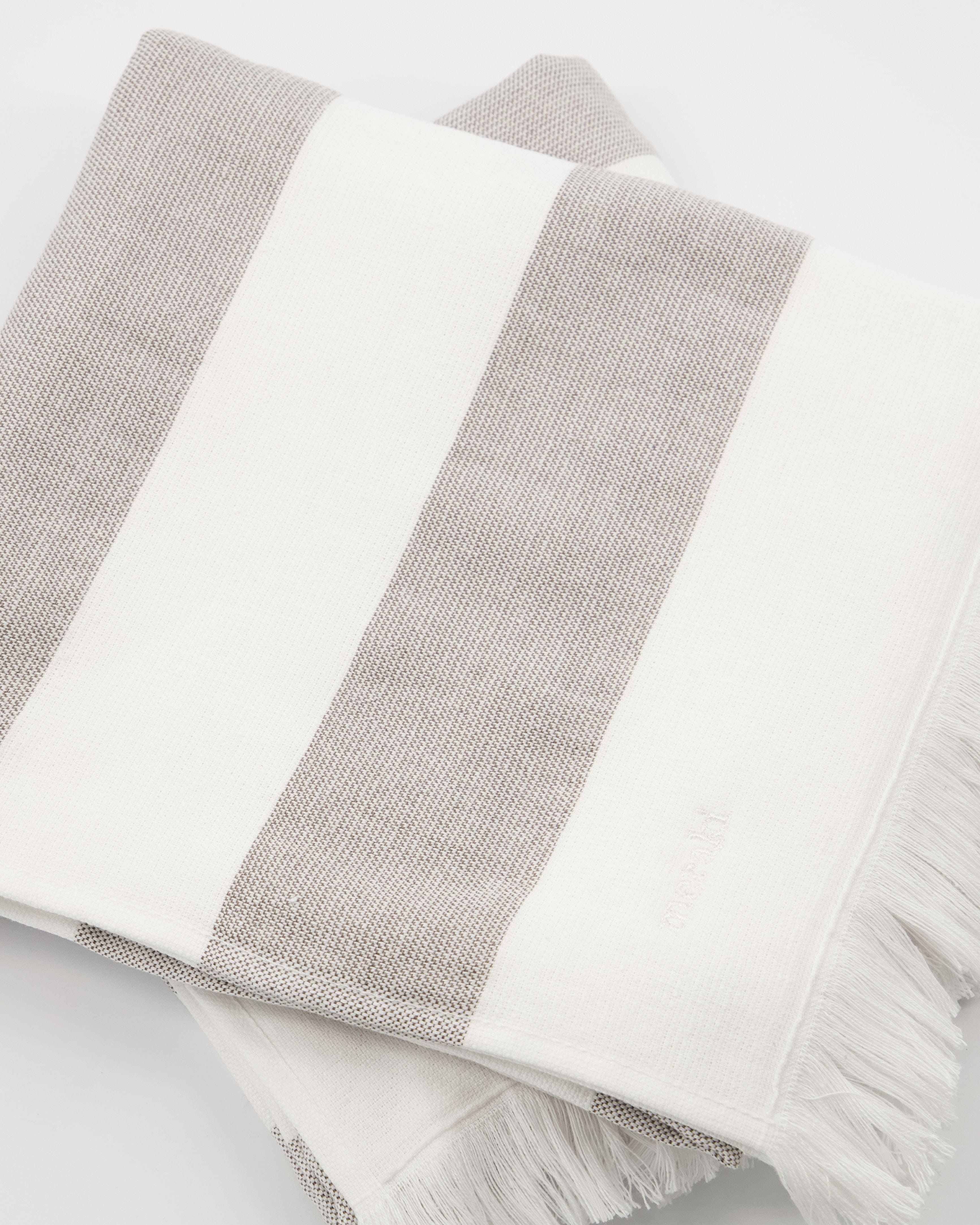 [product_category]-Meraki Barbarum Towel Set Of 20x100 Cm, White And Brown Stripes-Meraki-5707644789401-361320051-MER-5