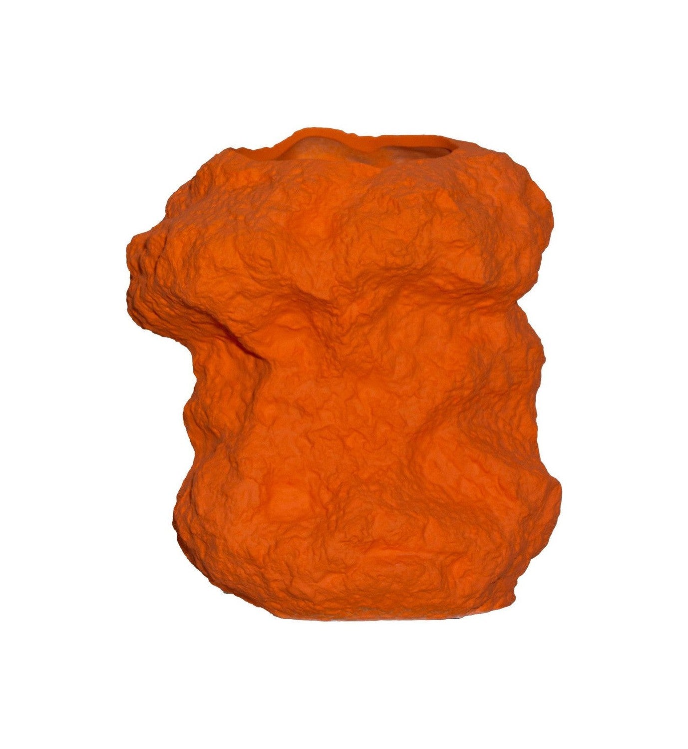 现代设计岩石像花瓶一样在橙色陶瓷中，chu32or