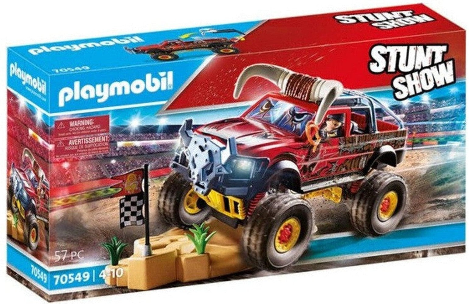 Monster -kuorma -autolla sarveinen Playmobil 70549 (57 kpl)