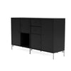 Montana Couple Sideboard With Legs, Black/Matt Chrome