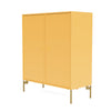 Cabinet de couverture du Montana avec des jambes, acacia / laiton