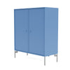 Cabinet de couverture du Montana avec des jambes, azure Blue / Matt Chrome