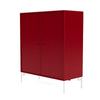 Montana Cover Cabinet With Legs, Beetroot/Snow White