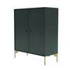 Cabinet de couverture du Montana avec des jambes, Jade noire / laiton