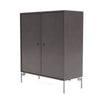 Cabinet de couverture du Montana avec des jambes, café / Matt Chrome