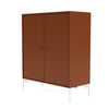 Cabinet de couverture du Montana avec des jambes, noisette / blanc neige