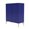 Cabinet de couverture du Montana avec des jambes, monarque bleu / laiton