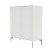 Cabinet de couverture du Montana avec des jambes, Chrome blanc / Matt