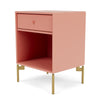 Montana Dream Nightstand With Legs, Rhubarb/Brass