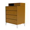 Montana Keep Chest Of Drawers With Legs, Amber/Matt Chrome