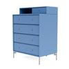 Montana houdt ladekast met benen, Azure Blue/Matt Chrome