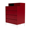 Montana Keep Chest Of Drawers With Legs, Beetroot/Snow White