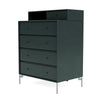 Montana Keep Chest Of Drawers With Legs, Black Jade/Matt Chrome