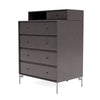 Montana Keep Chest Of Drawers With Legs, Coffee/Matt Chrome