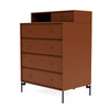 Montana Keep Chest Of Drawers With Legs, Hazelnut/Black