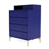 Montana Keep Chest Of Drawers With Legs, Monarch Blue/Brass