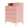 Montana Keep Chest Of Drawers With Legs, Ruby/Rosehip