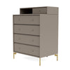 Montana Keep Chest Of Drawers With Legs, Truffle/Brass