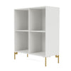 Libreria del Montana Show con gambe, bianco/ottone