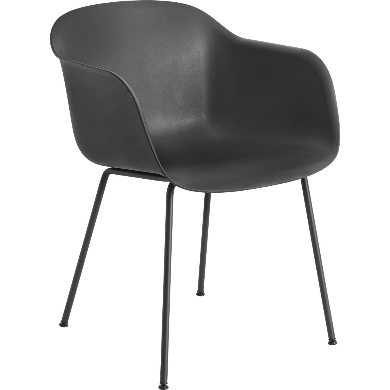 Base de tubo de sillón de fibra muuto, asiento de fibra, negro