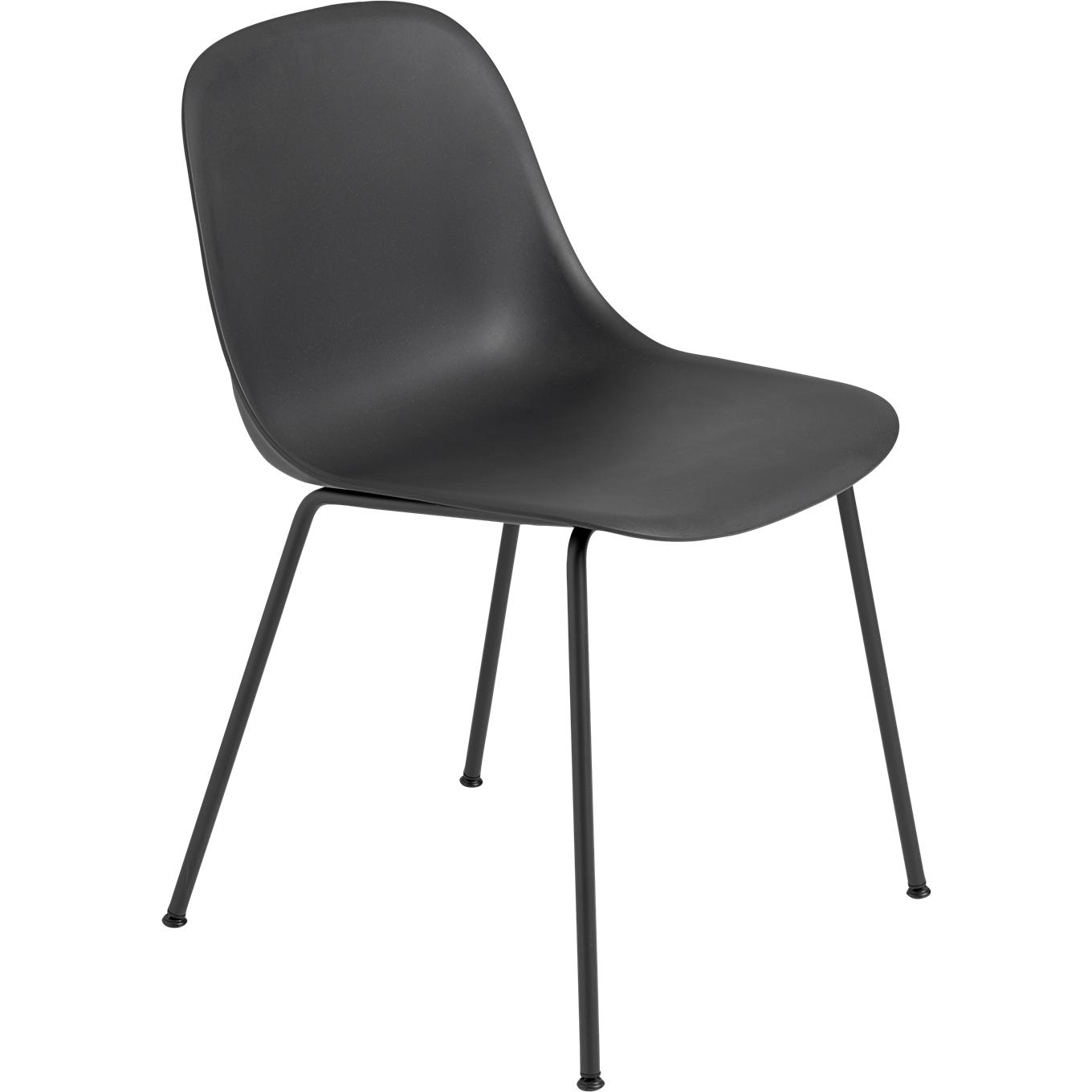 Muuto Fiber Side Chair Rohrgestell, Fiber Sitz, Schwarz