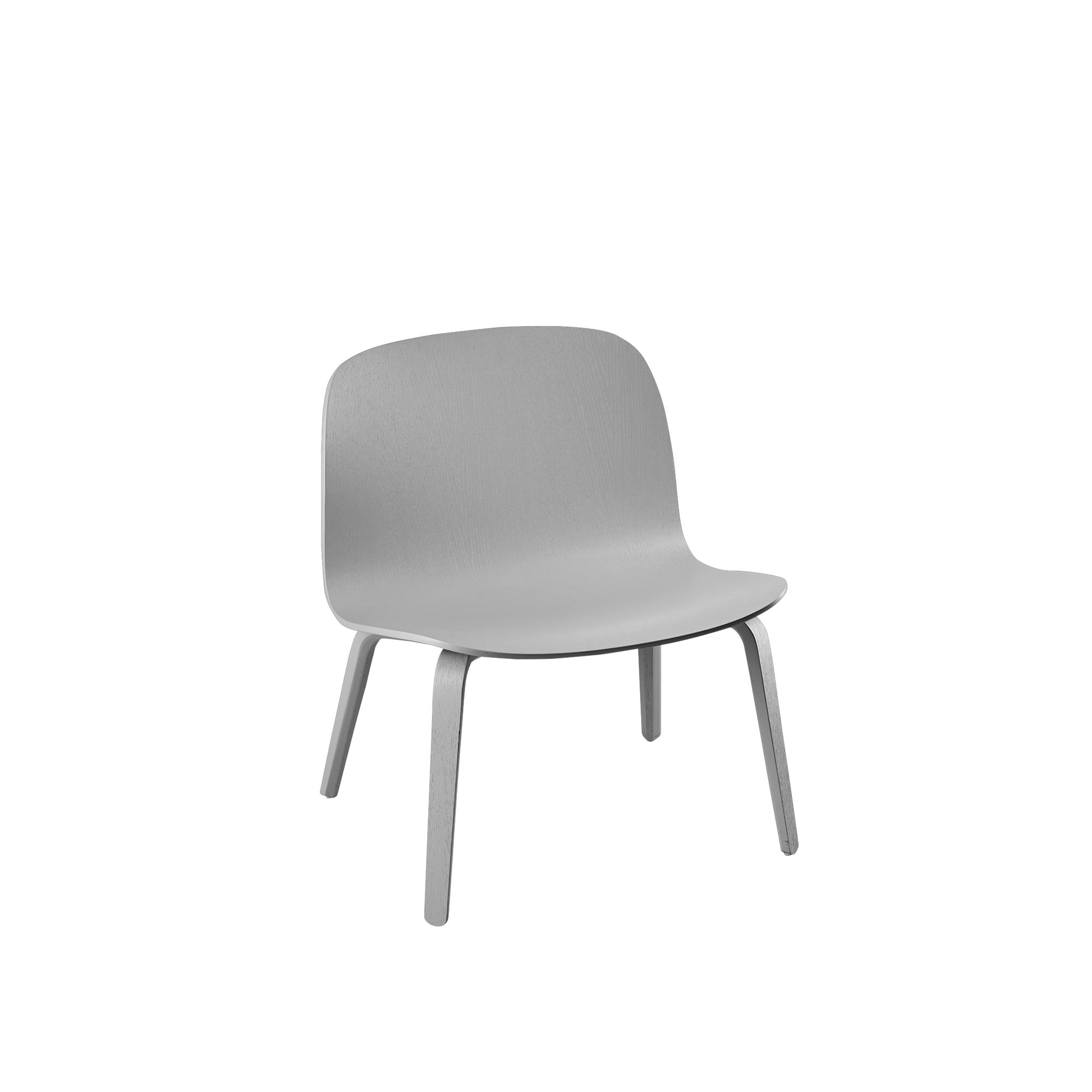 Muuto Visu Lounge Chair Holzbeine, Holzsitz, Grau