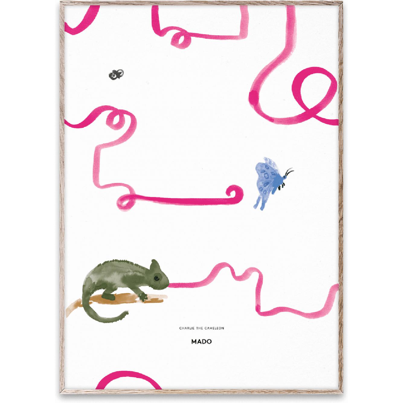 Paper Collective Charlie the Chameleon Poster, 50x70 cm