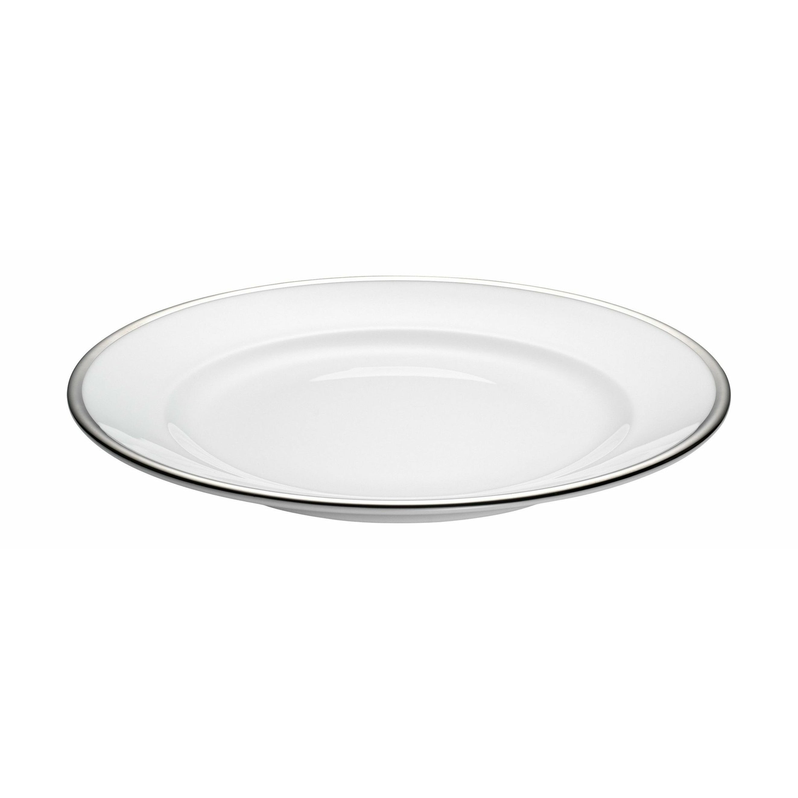 Pillivuyt Bistro plaat Ø 24 cm, wit/zilver