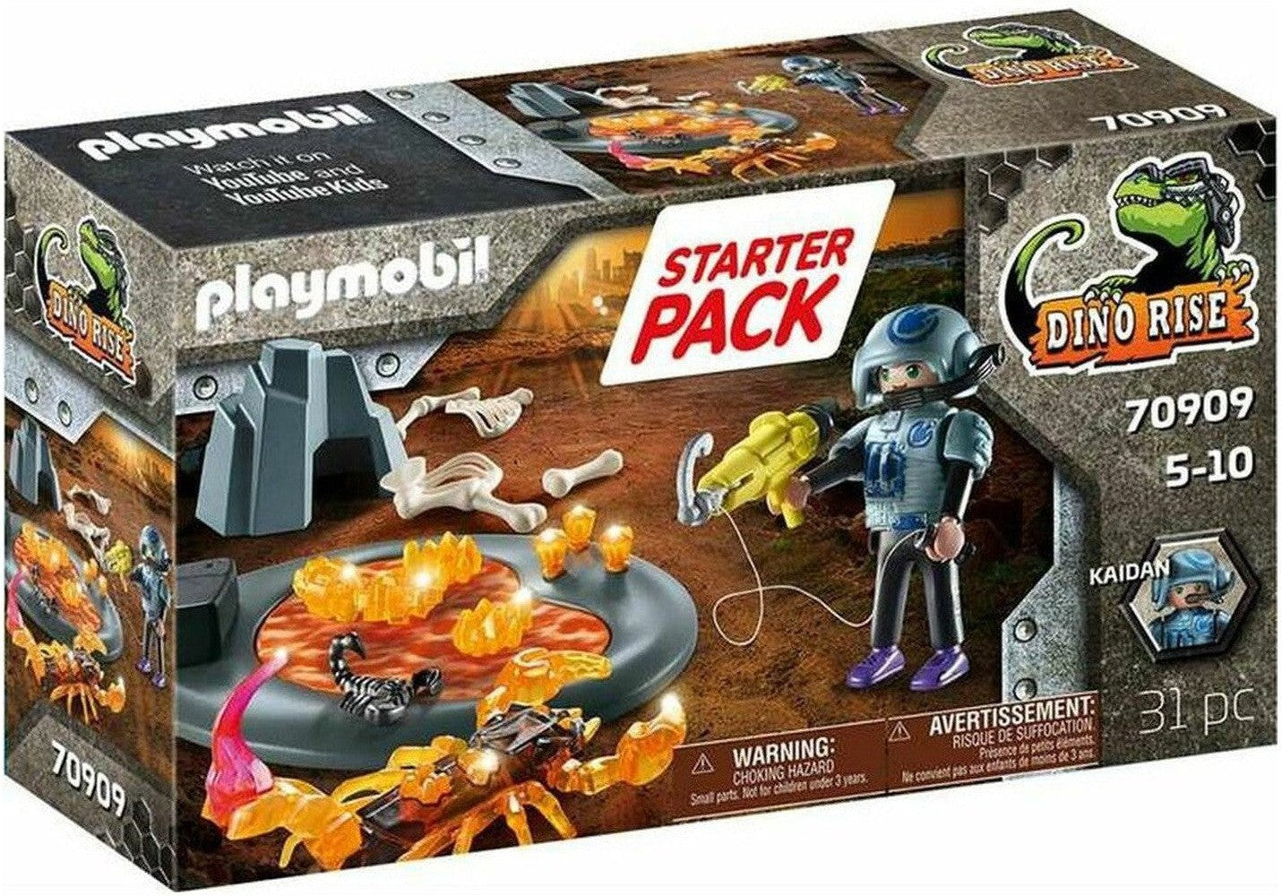 Playset Playmobil Dino Rise Starter Pack kämpft gegen die Feuerskorpion