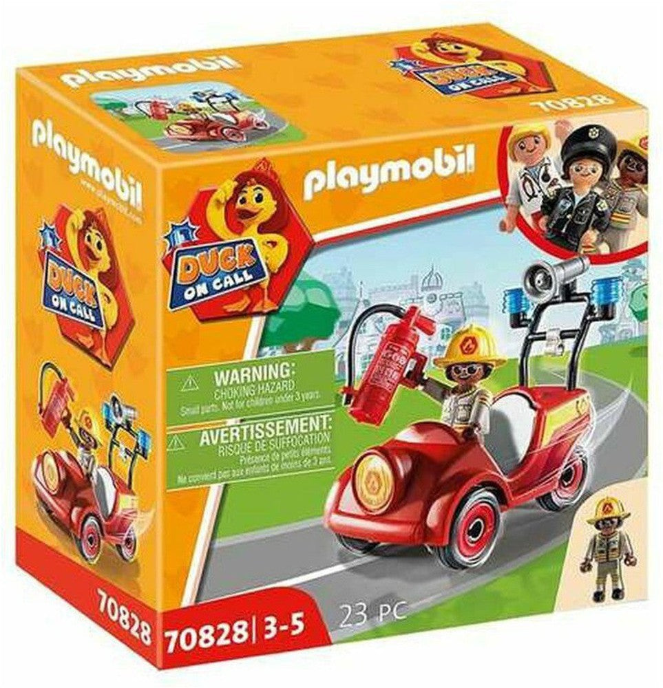 Playset Playmobil Duck在电话70828汽车消防员迷你（23 pcs）