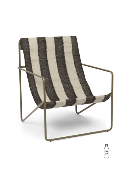 Ferm Living Desert Lounge Chair Olive/Off White/Schokolade