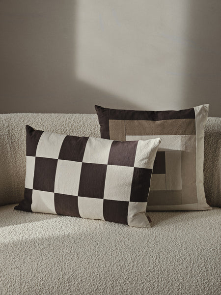 Ferm Living Fold Patchwork Pute Kaffe/udyet