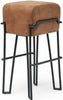 Puik Bokk Bar Stool, Black / Leather Brown