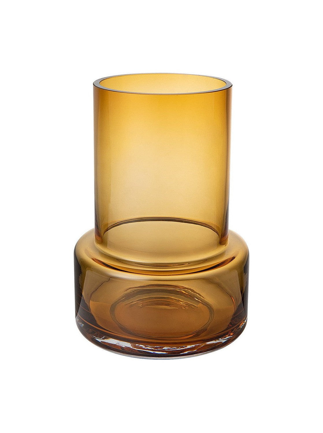 复古风格厚的玻璃花瓶，琥珀色：泰勒