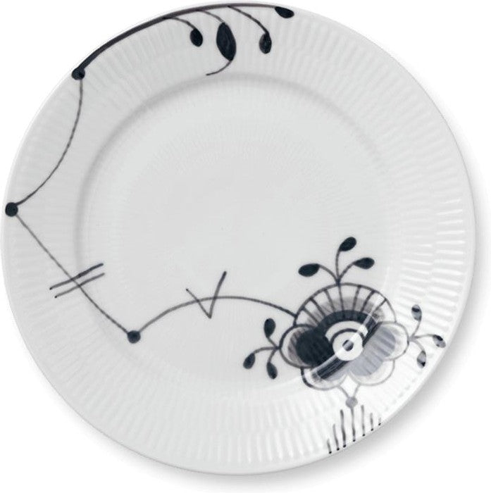 Royal Copenhagen Black Flutsed Mega Plate, 22 cm