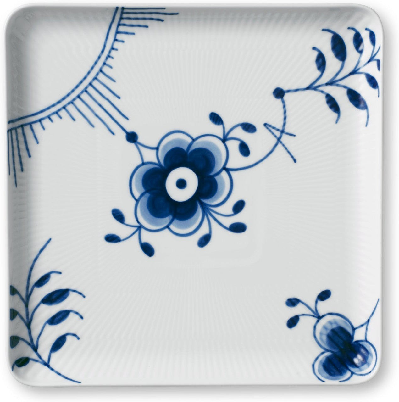 Royal Copenhagen Blue Fluted Mega Square Plate, 20cm