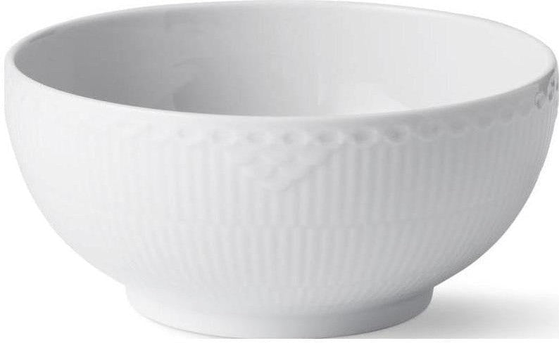 Royal Copenhagen White Fluled Half Lace Bowl, 18 cm