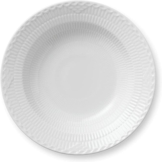 Royal Copenhagen White Fluted Half Lace Deep Plate, 21cm