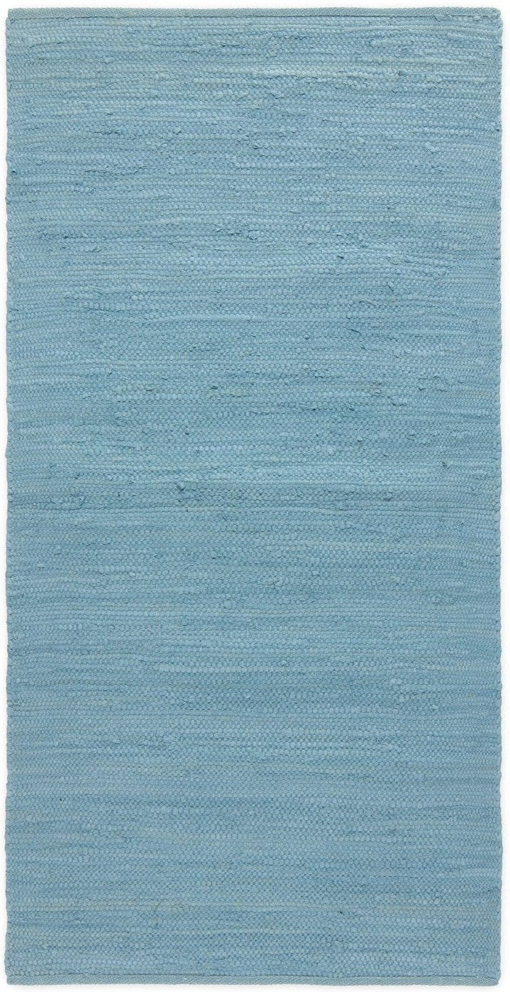 Rug Solid Bleu de l'éternité du tapis en coton, 60 x 90 cm