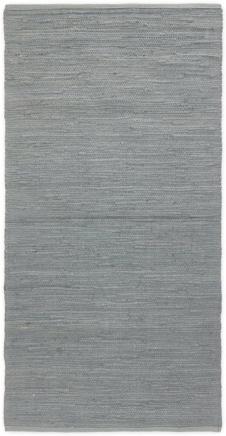 Rug Solid Tapon de coton gris clair, 75 x 300 cm