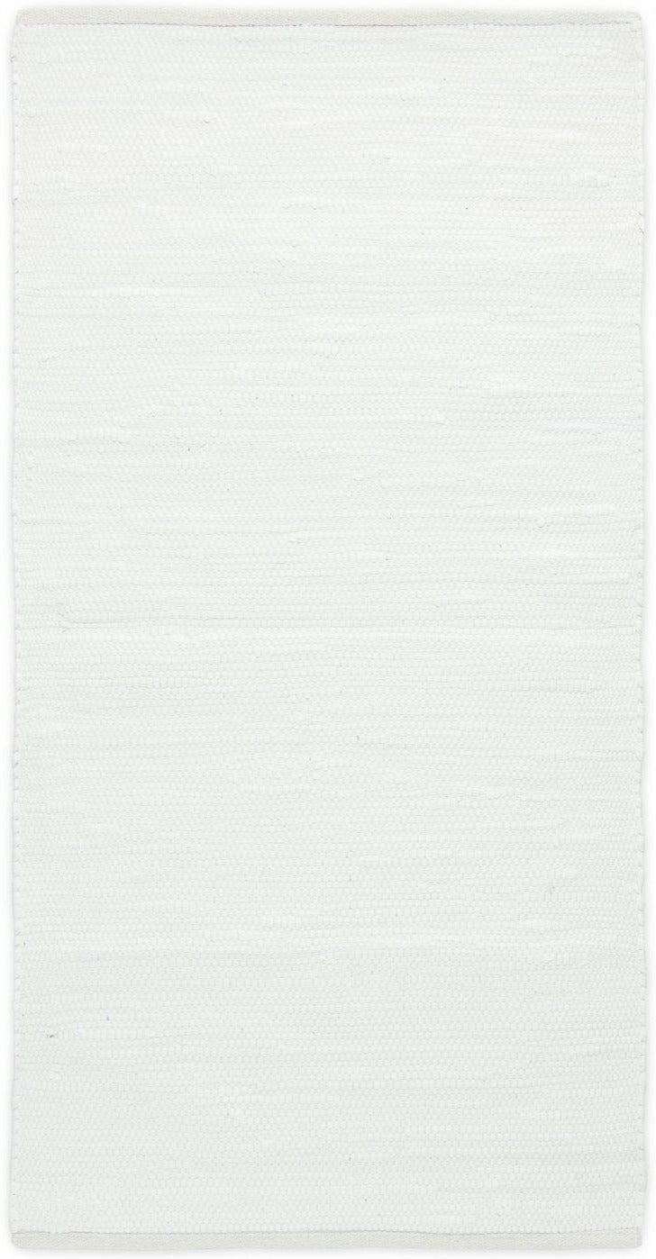 Rug Solid Tapon de coton blanc, 65 x 135 cm